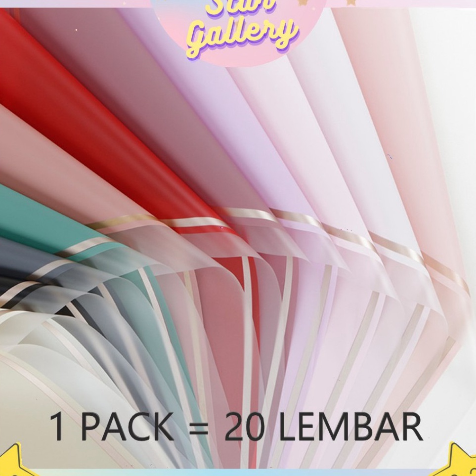 

Hadir Irit 1 PACK 2 LEMBAR Kertas Bunga Buket Transparan List Gold Flower Wrapping Kertas Flower Wrapping Paper KB613