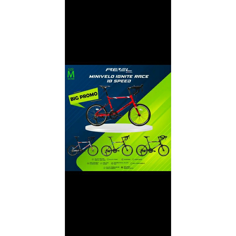 Sepeda Minivelo 20 Revel Ignite Race 18 Speed Dropbar
