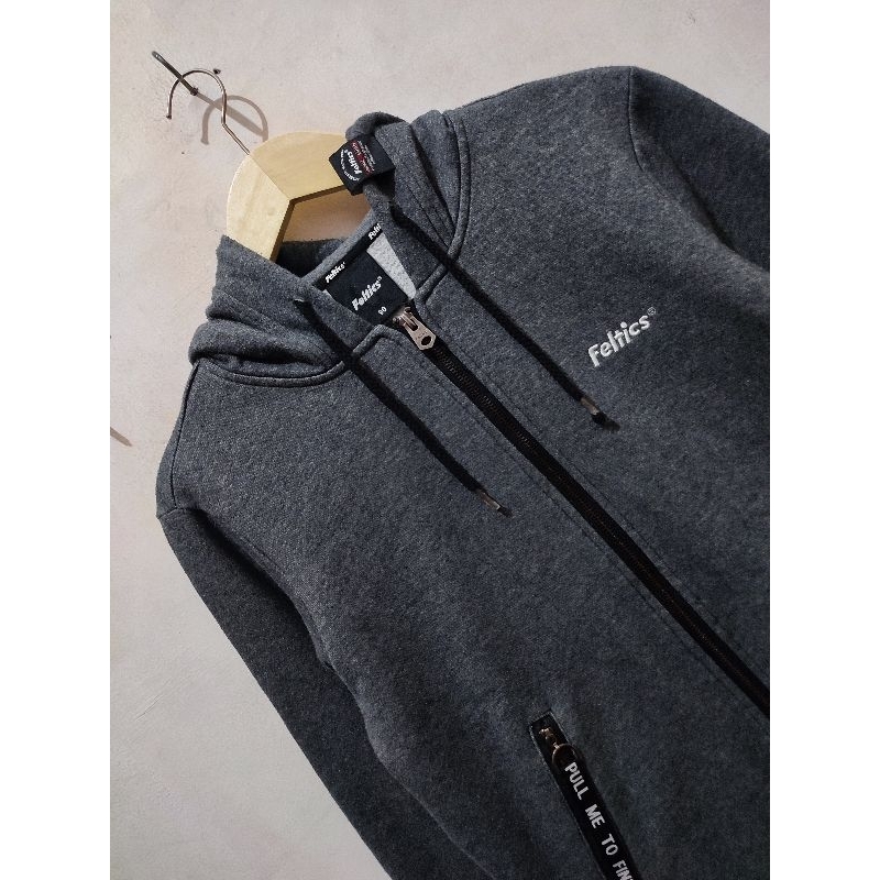 Hoodie Zipper Feltics Dark Grey
