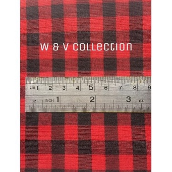 KODE M84D Kain Kotak merah hitam 1cm lebar 15cm
