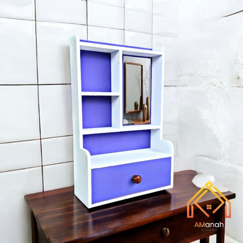 [COD] RAK KOSMETIK LACI GANTUNG RAK HIAS MAKE UP TOLET KACA