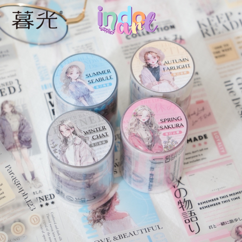 

(IAS) WS6 - Washi Tape PET Isolasi Journaling Scrapbook Korean Girl Japanese Girl Quotes Season Autumn Spring Pastel Color