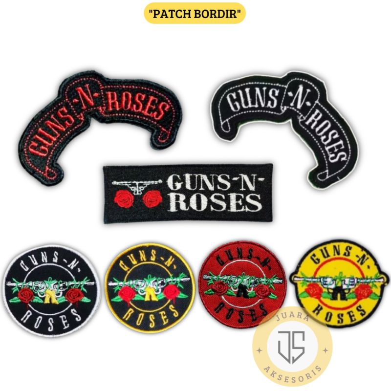 Patch Bordir Emblem Band GNR Logo Iron Patch Aksesoris Bordir Jahit
