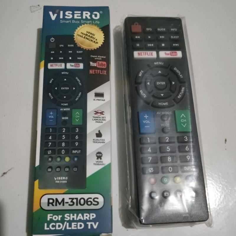 REMOT TV SHARP LED SMART TV NETFLIX
