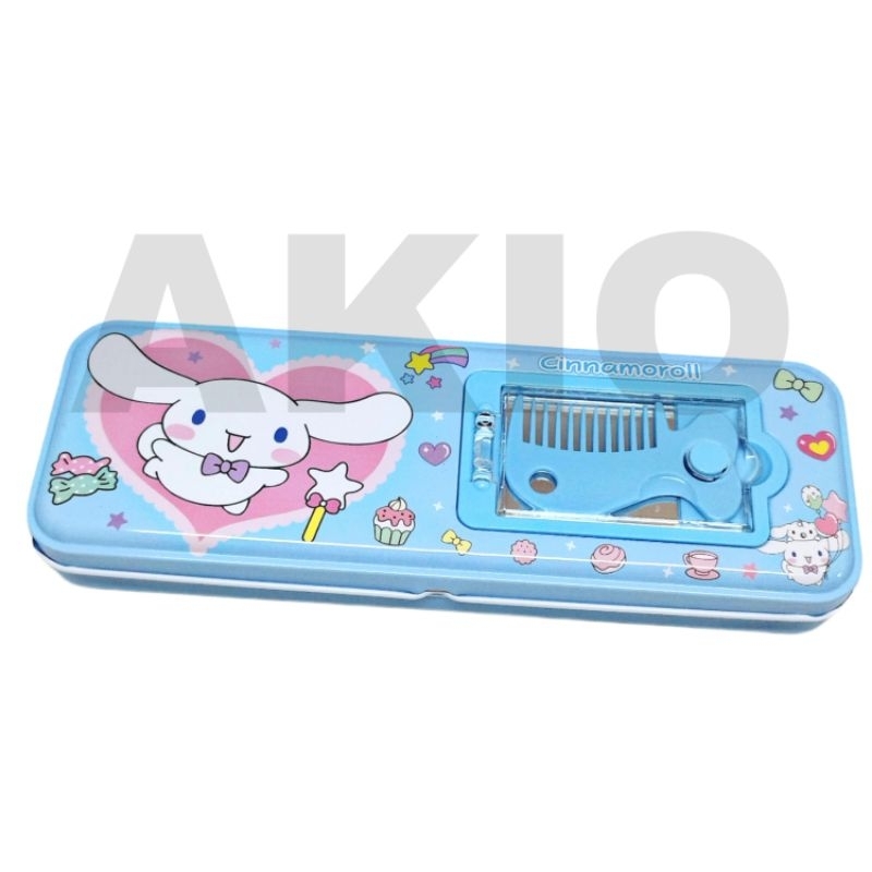 

Tempat Pensil Anak Karakter CINNAMOROLL Cermin Kaca + Sisir 2 Susun Kaleng Besi Murah XY-5266