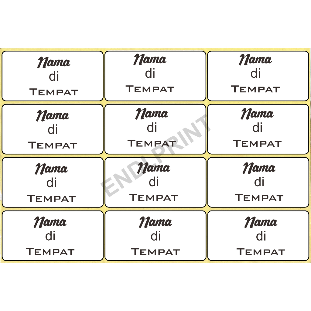 

Jasa Print / Cetak Nama Label Undangan 103