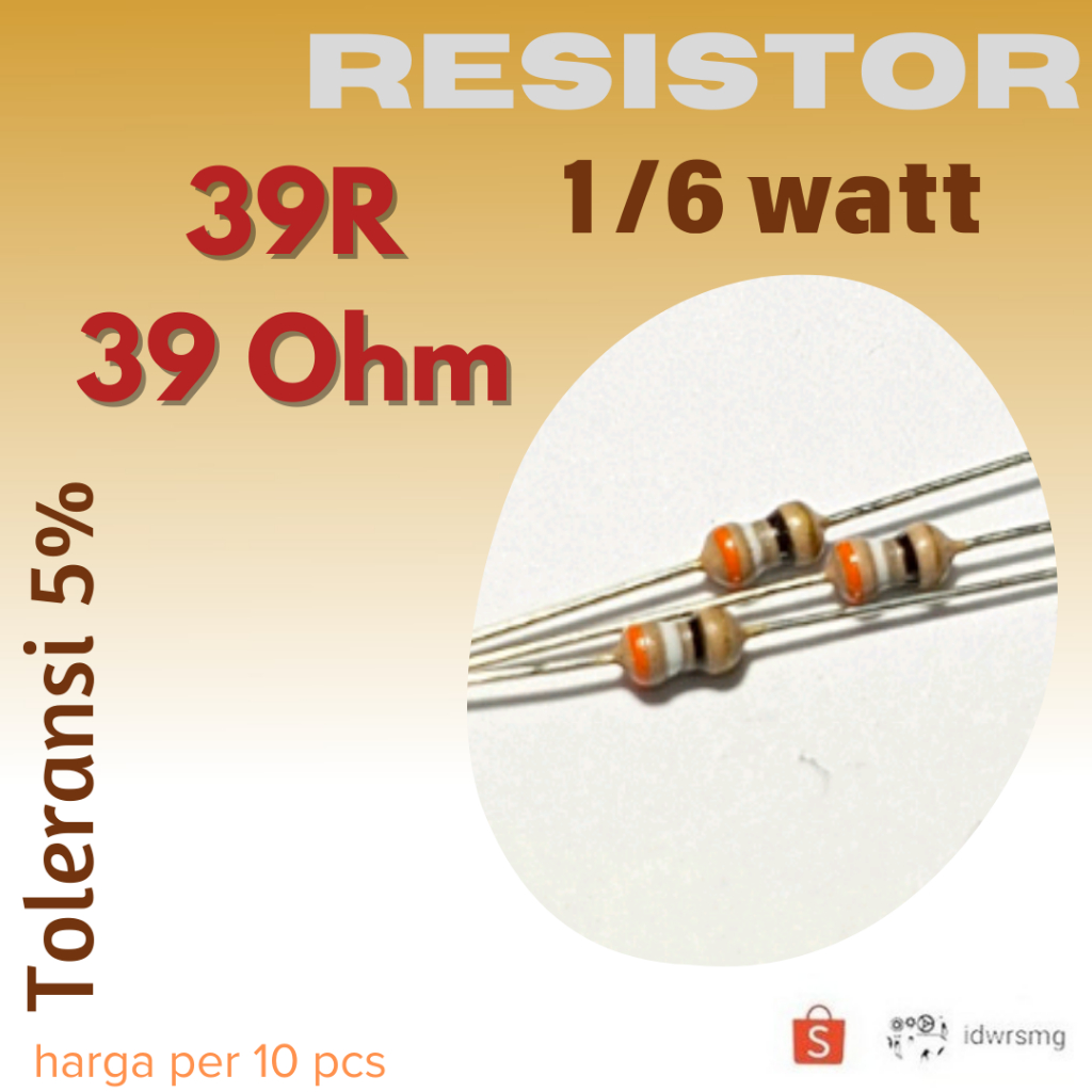 R Resistor 39R R39Ohm 1/6w 39 ohm 39ohm 1/6 watt 5%