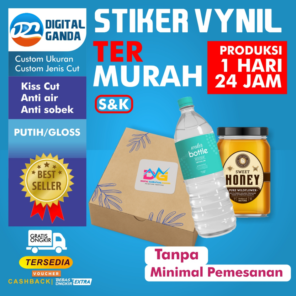 

CETAK STIKER VYNIL PUTIH_PRINT SAJA + LAMINATING