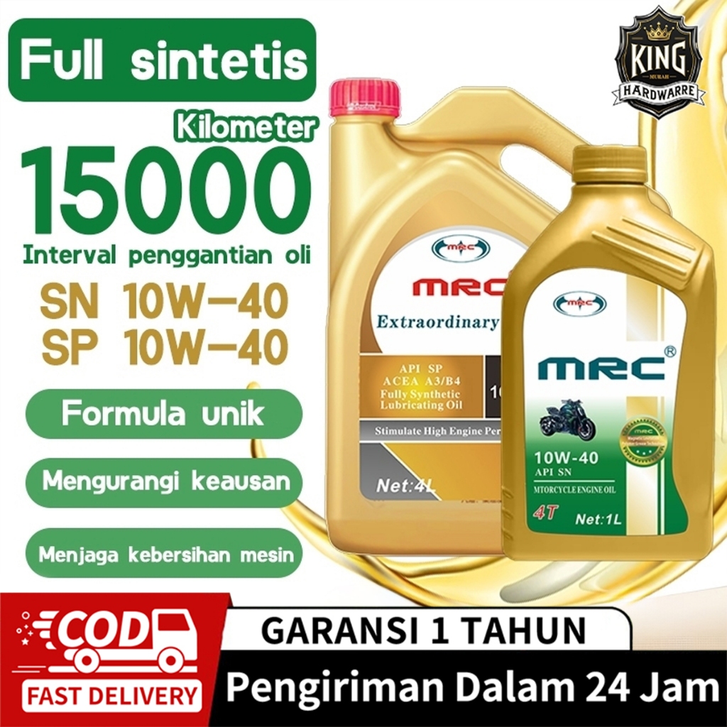 MRC Oli Mesin 10W-40 1 Liter Bensin Solar Diesel Full Synthetic SP SN