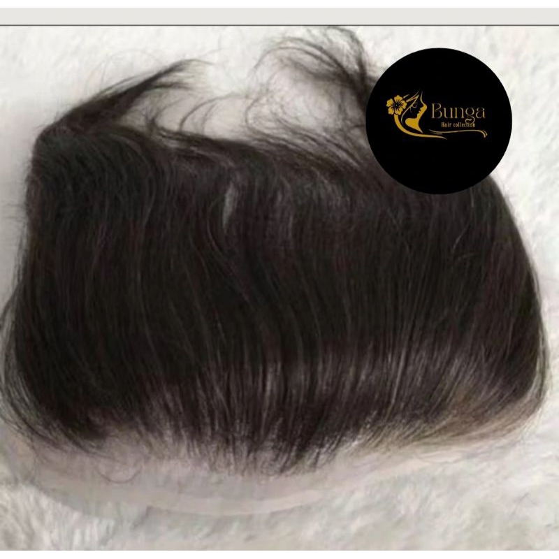 Toupee hair line / hair toupee / penutup botak dahi tempel (model M) bisa KLIP