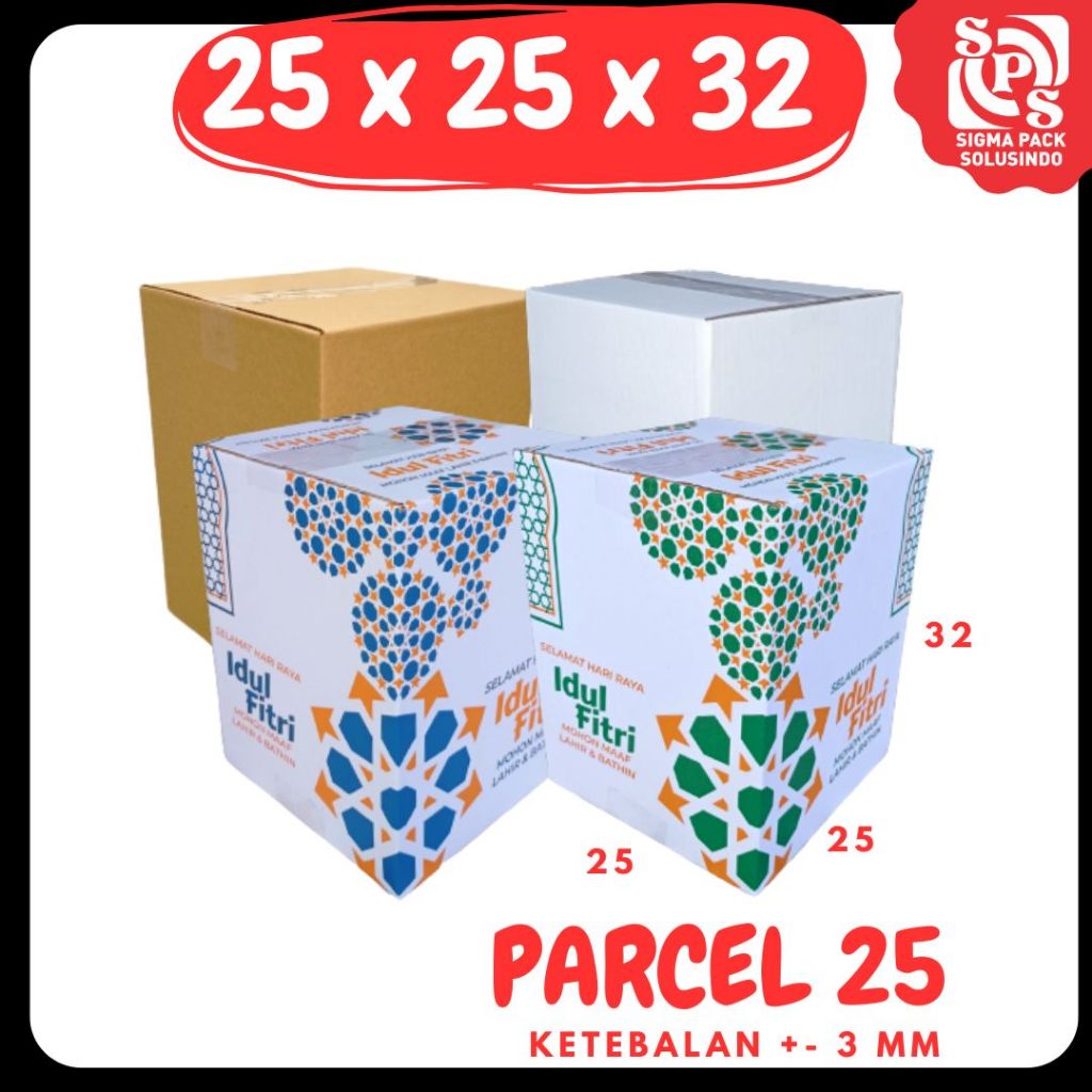 

Kardus Parcel 25x25x32 Kardus Kecil / Dus Packing/ Box Parcel / Box Lebaran/Dus Parsel Ied idul Fitri/Paket Sembako/Bingkisan sembako/hampers/eid mubarak