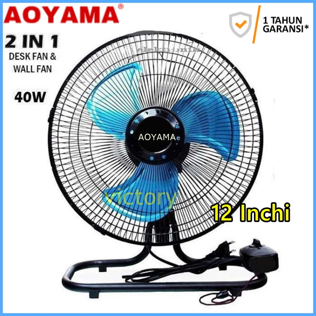 Tornado Fan Aoyama Kipas angin 12 inch 2in1 lantai & tembok dinding