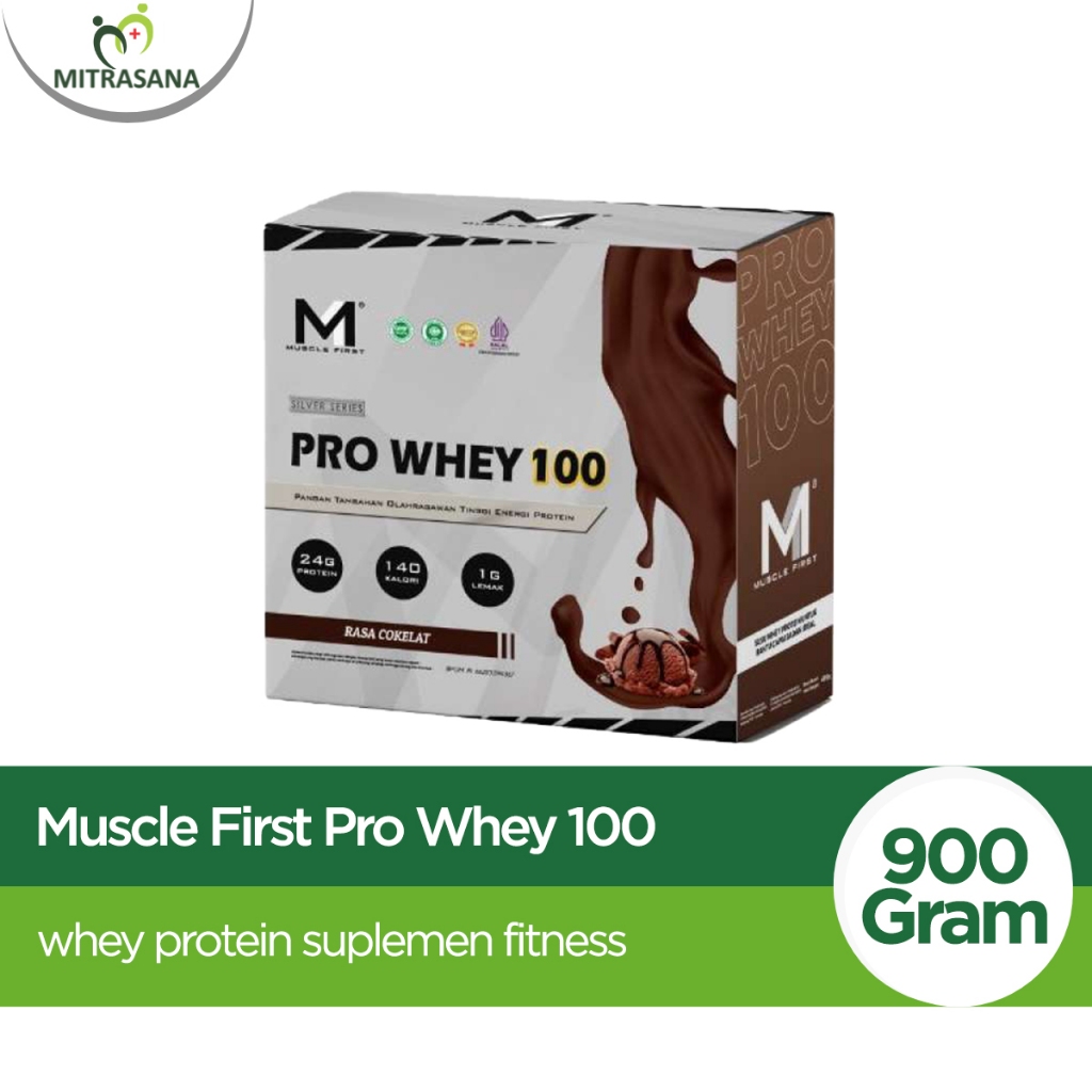 

MUSCLE FIRST Pro Whey 100 2lbs/900gr - Whey Protein Suplemen Fitness Coklat