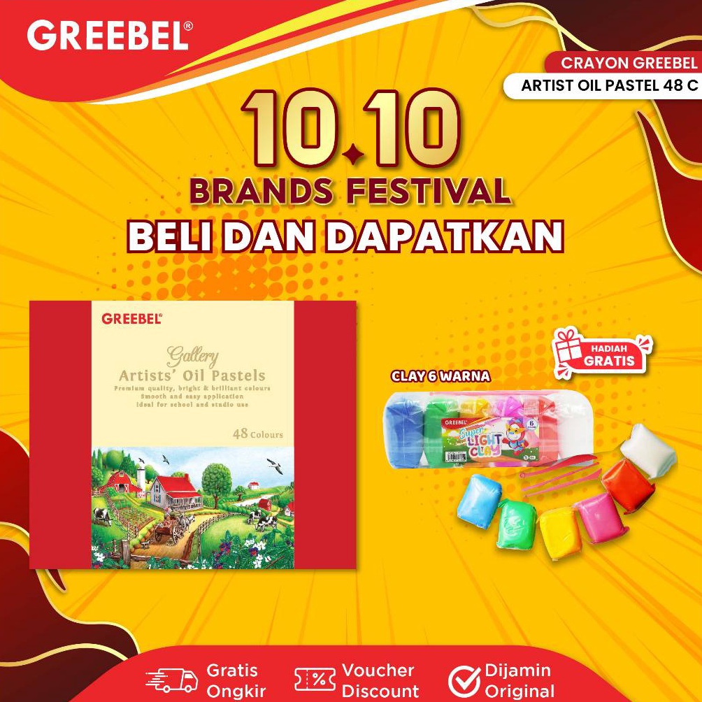 

KODE I57L GREEBEL Crayon Krayon Artist 48 Warna Krayon ARTIST OIL PASTEL 48 AOP 48 Crayon Greebel Professional Mewarnai Menggambar