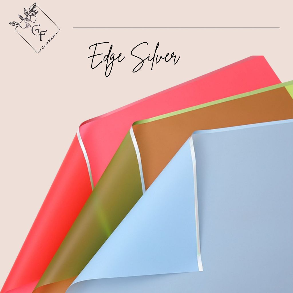 

TERLENGKAP Wrapping Paper Edge Silver Line Cellophane untuk buket / hias buket wisuda transparant