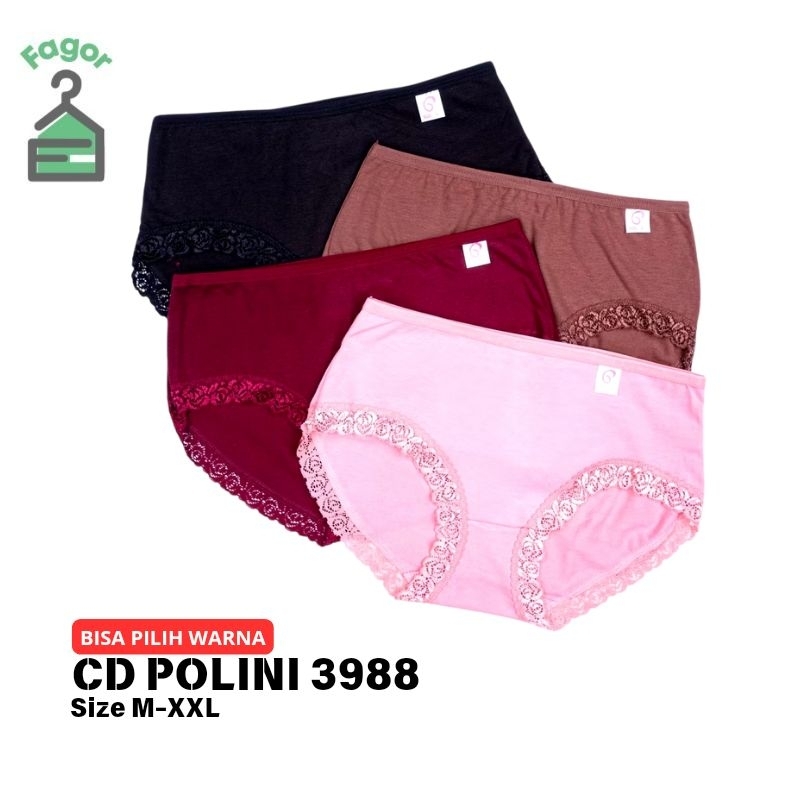 FAGOR - CD POLINI 3988 CELANA DALAM WANITA LIST RENDA CD WANITA HIGH QUALITY