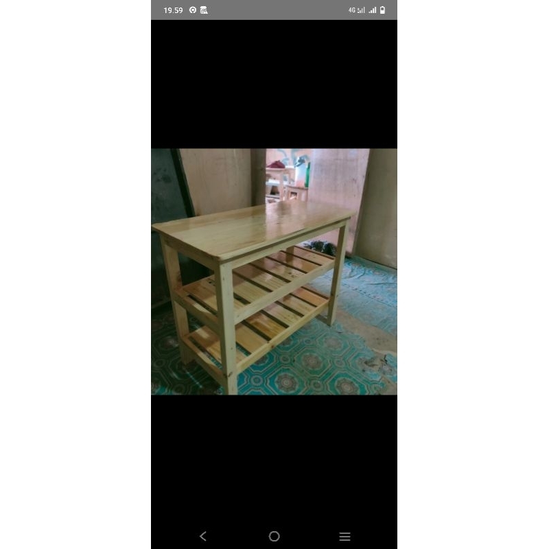 meja rak2 kayu  jati belanda