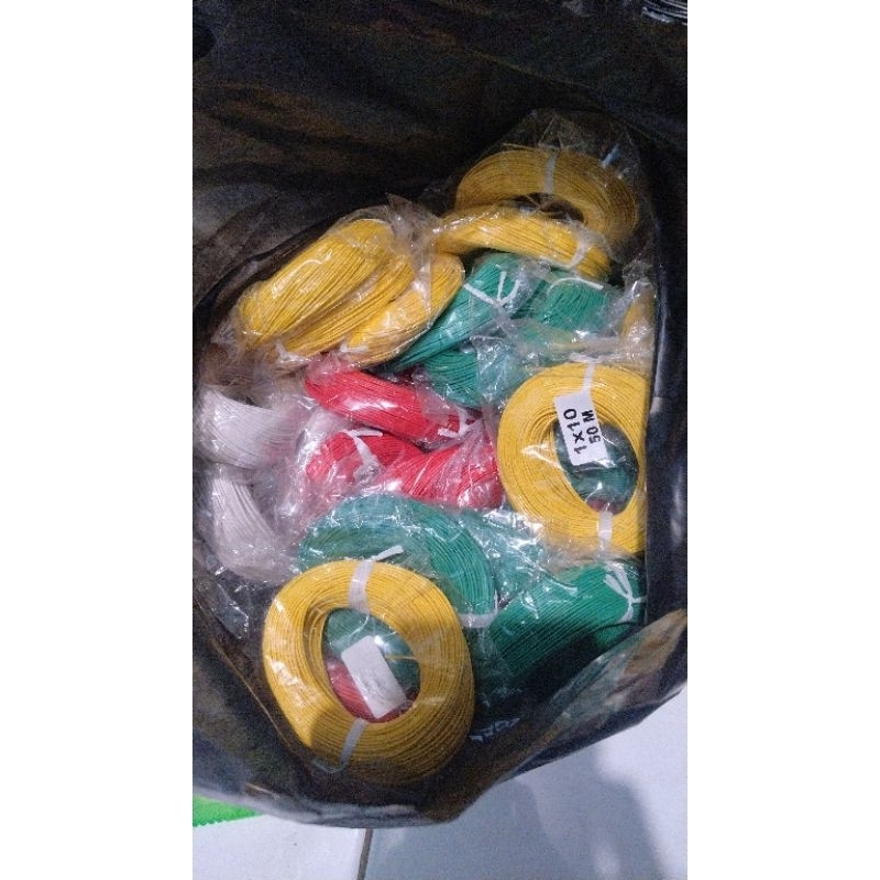 Kabel Serabut Kecil 1x10 50meter Tersedia 6warna