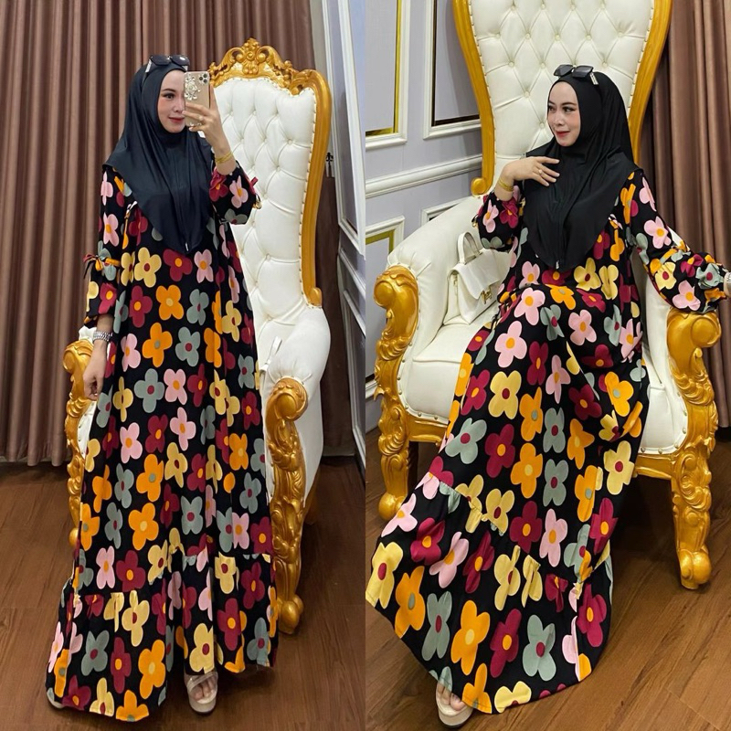 BEST DEALS PUSAT KLAMBY - LAVANYA DRES SET HIJAB BERGO JERSEY GAMIS RAYON PLUS HIJAB TERBARU GAMIS