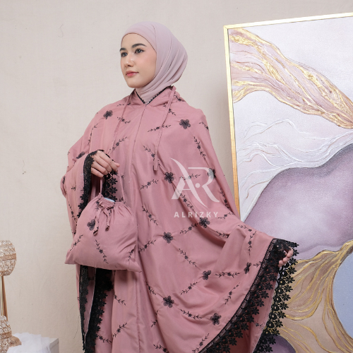 ALRIZKY - Mukena Dewasa Katun Mikro Bordir Azkia Mewah