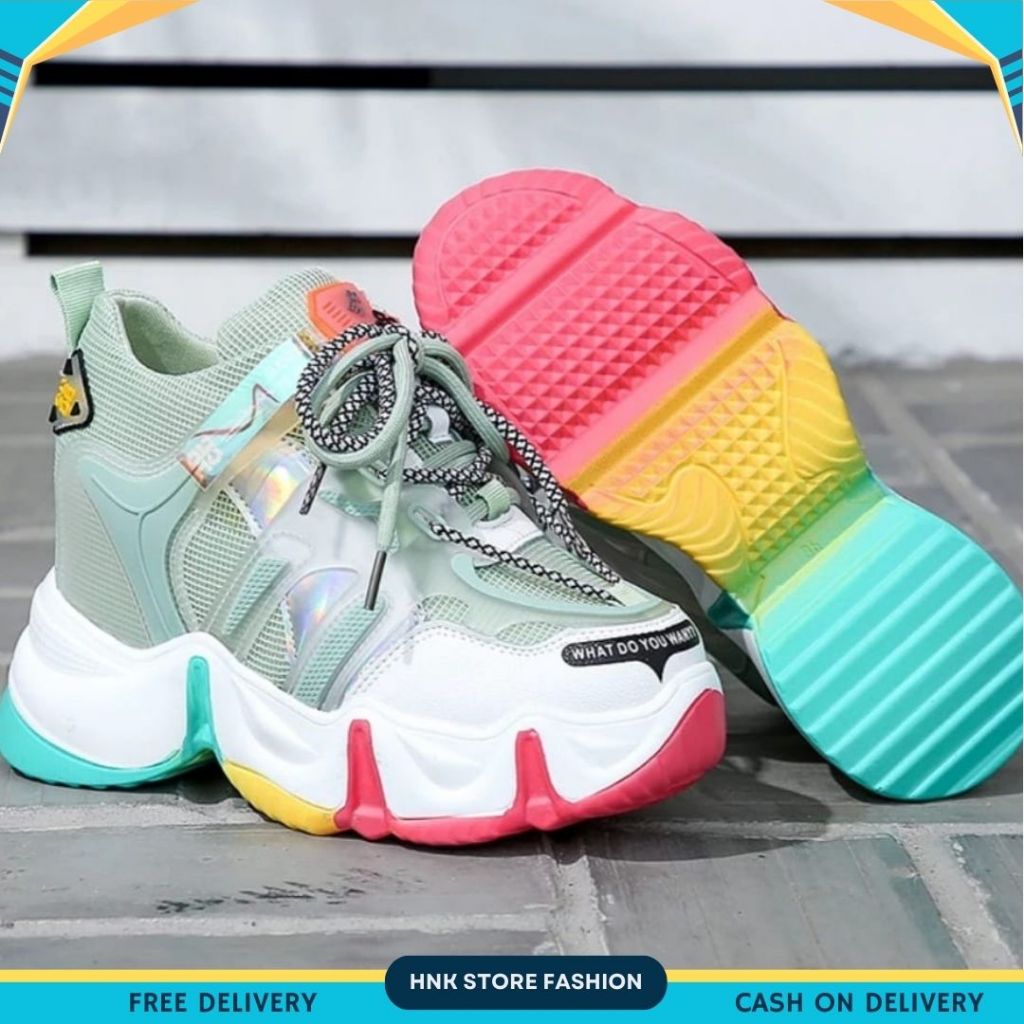 HNK Sepatu Sneakers Hak Dalam Sepatu Cewe Sepatu Korea AS 163