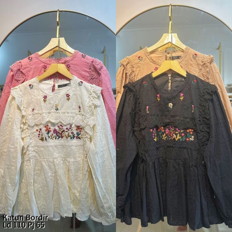 Blouse lafreya kimora katun bordir premium