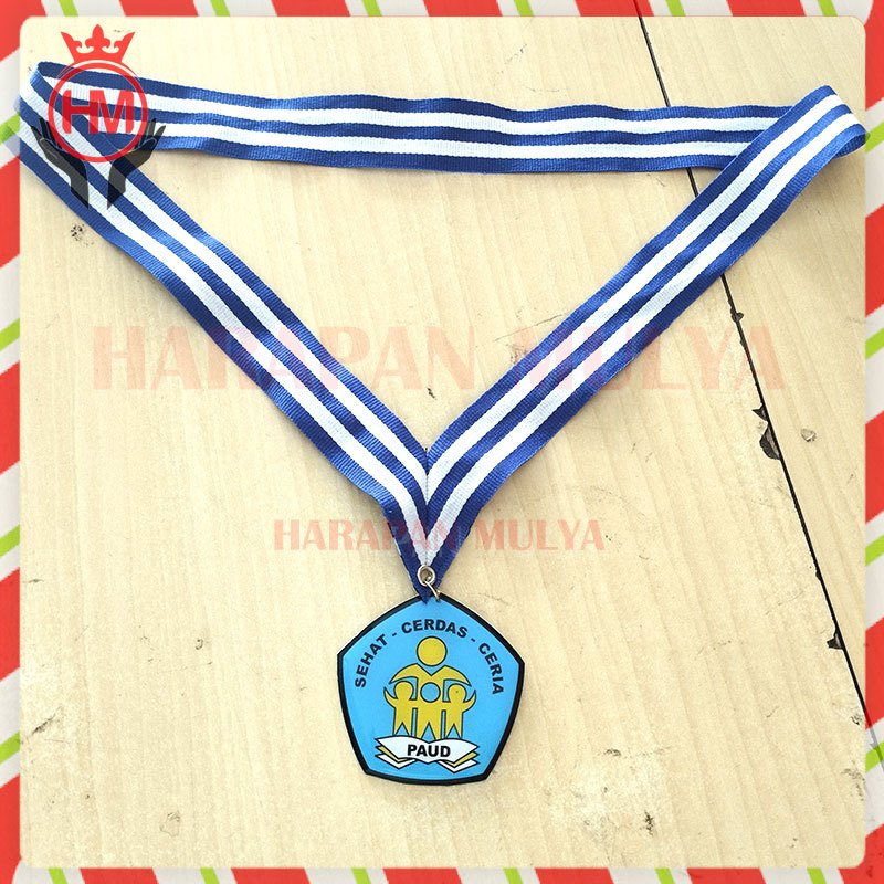 Medali Logo Paud Atribut Kelulusan Wisuda Medali Wisuda Logo Custom - Harapan Mulya