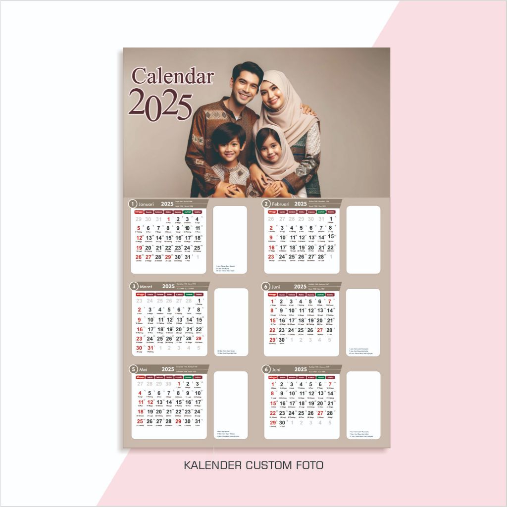 

Prima Shabby Craft Kalender Gantung Dinding Tahun 2025 Size 32x48cm