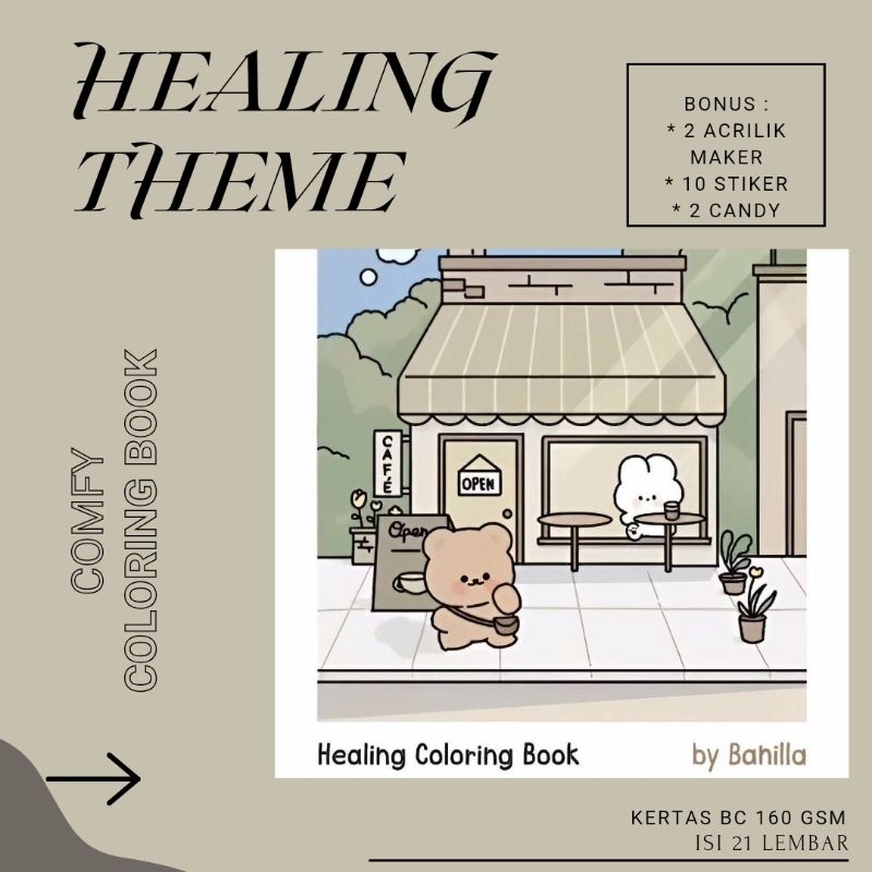 

(21 lmbr) Buku Mewarnai Healing Super Cute Coloring Book with Bonnila