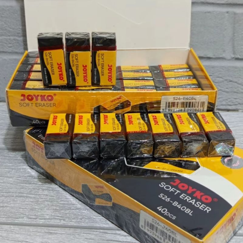 

(MURAH) 40pcs penghapus pensil joyko ER-110, 526B40P/warna, hitam, putih dan multi warna