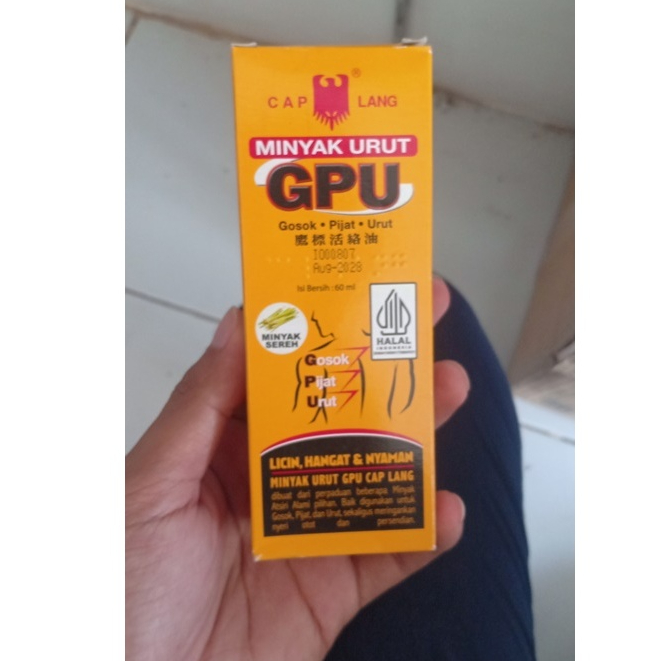 

Minyak GPU (Gosok Pijat Urut) Cap Lang 60 ml (PER BOTOL)