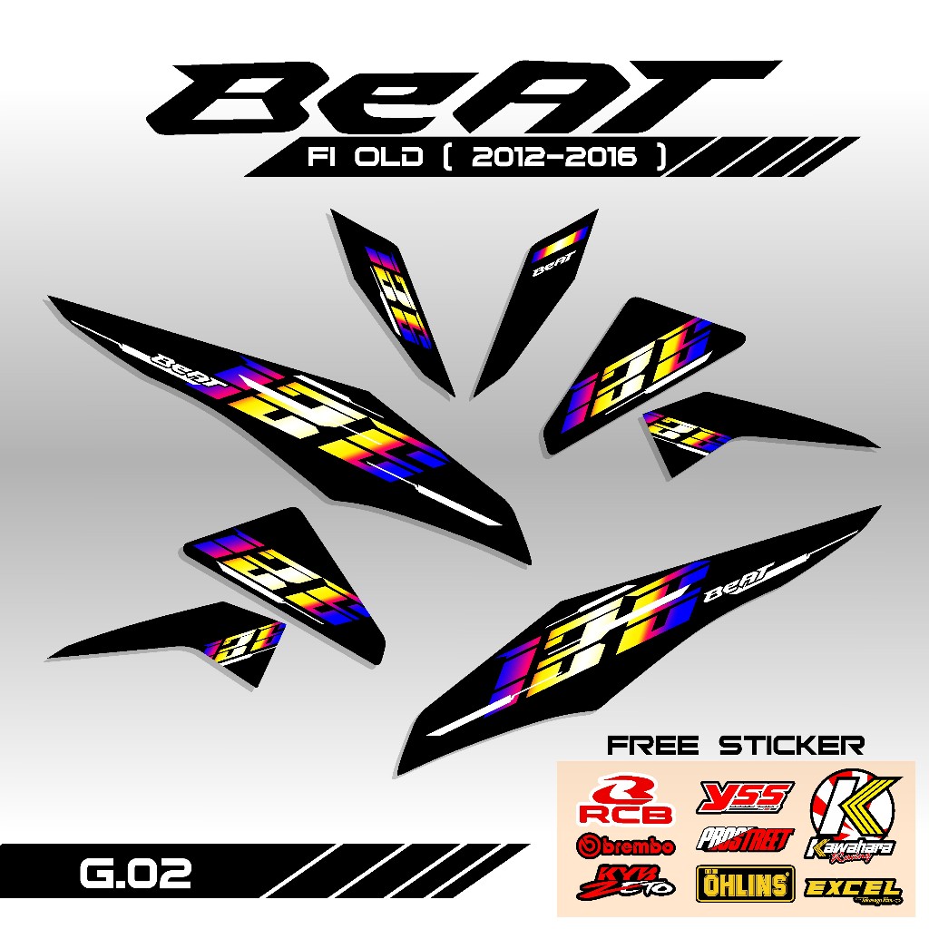 ( COD ) Striping Sticker Beat FI OLD 2012 2013 2014 2015 2016  Motif Desain Vietnam Terlaris Stiker 