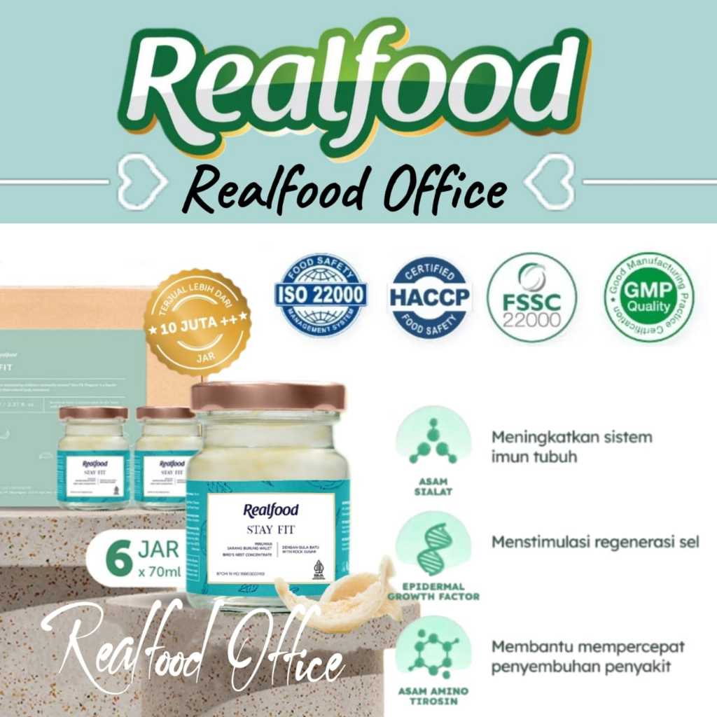 

Realfood Stay Fit Trial 6 Jar ( Minuman Sarang Burung Walet ) RO