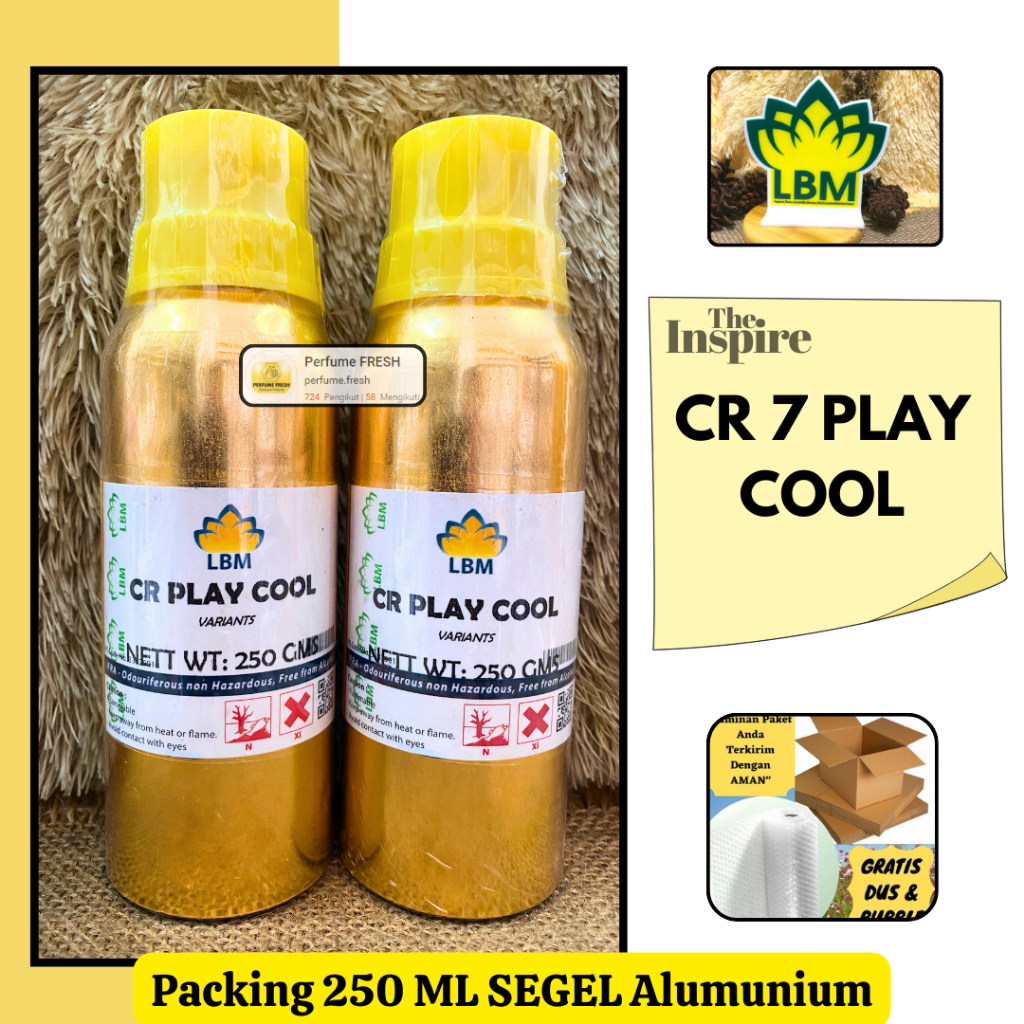 Bibit Murni Parfum CR 7 P:LAY COOL Murni SEGEL 250 ML Berkualitas LBM Fragrance - BIBIT PARFUM MURNI