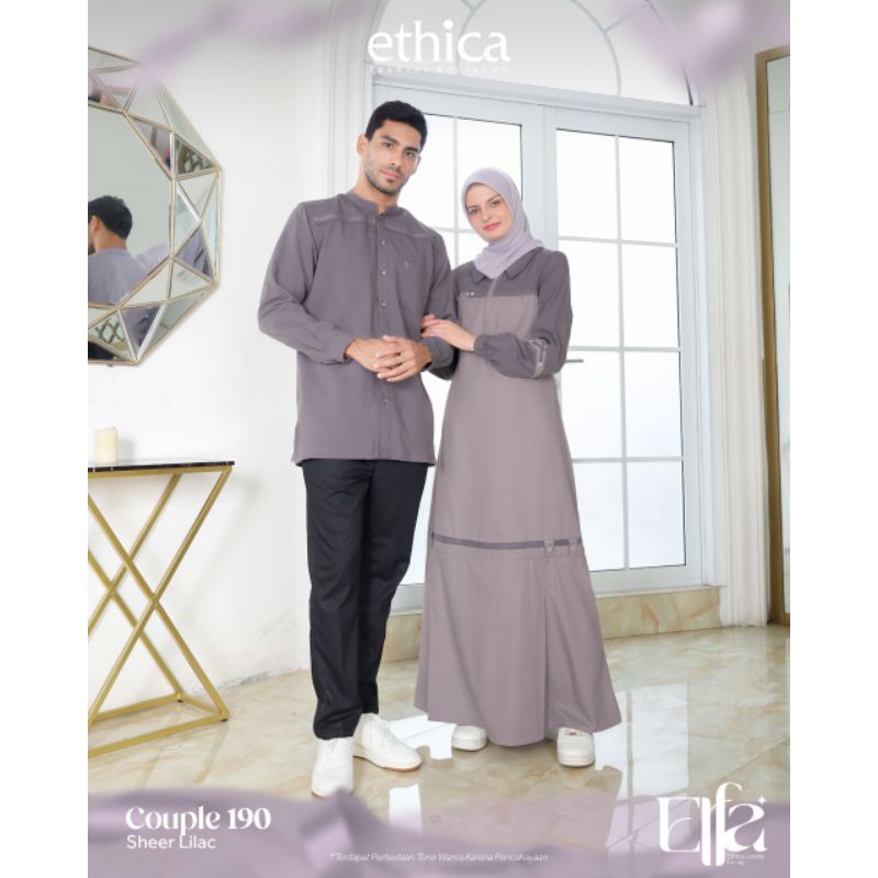 SARIMBIT 2025 COUPLE 190 SHEER LILAC ETHICA BAJU COUPLE LEBARAN 2025
