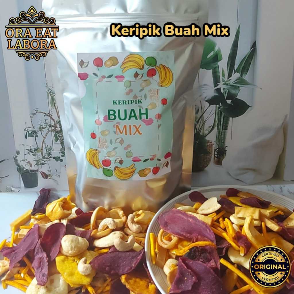 

Snack Keripik Viral Cemilan Sehat Keripik Buah Mix Crispy Buah Kering Dried Fruit Chips Snack Buah