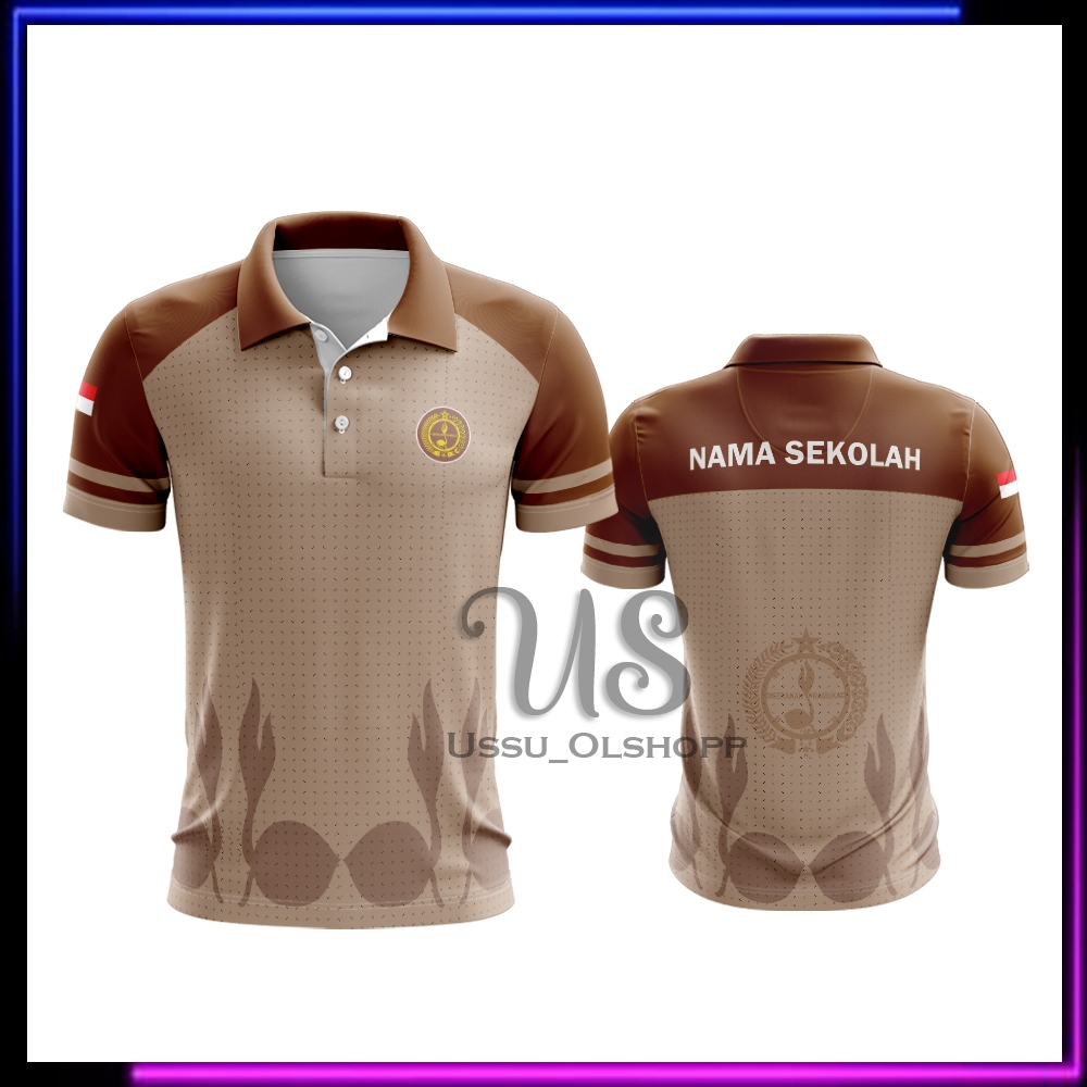 Kaos Baju Polo Pramuka Pembina Fullprint | Kaos Baju Guru Pramuka | Baju Pramuka Lengan Pendek