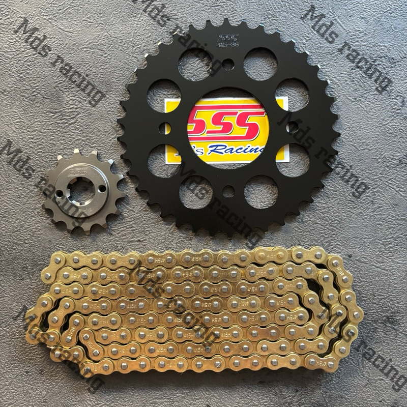 Gear Set Gir Set SSS 415H Tipis Steel black Karisma, Suprax125, SupraFi, Revo Fi, RevoAbs, Blade125,