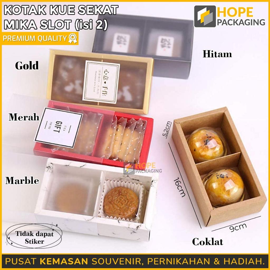 Kotak Kue Sekat Mika Slot 2 SEKAT / Kotak Kue Mooncake Pia Dus Kue Kotak Hampers / Packaging Box Kue