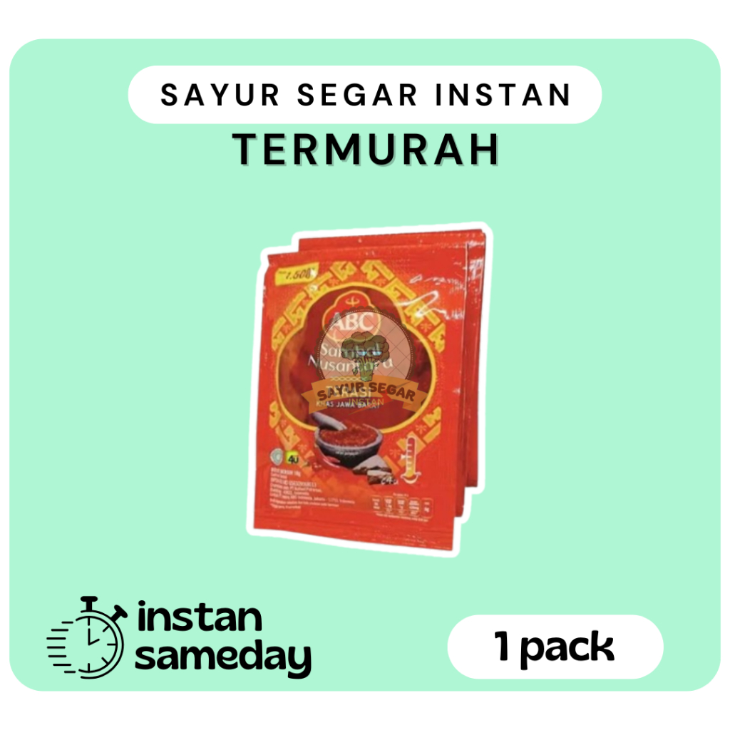 

Sambal Nusantara Terasi ABC 18gam( 1pack - Isi 10pcs ) - Sayur Segar Instan