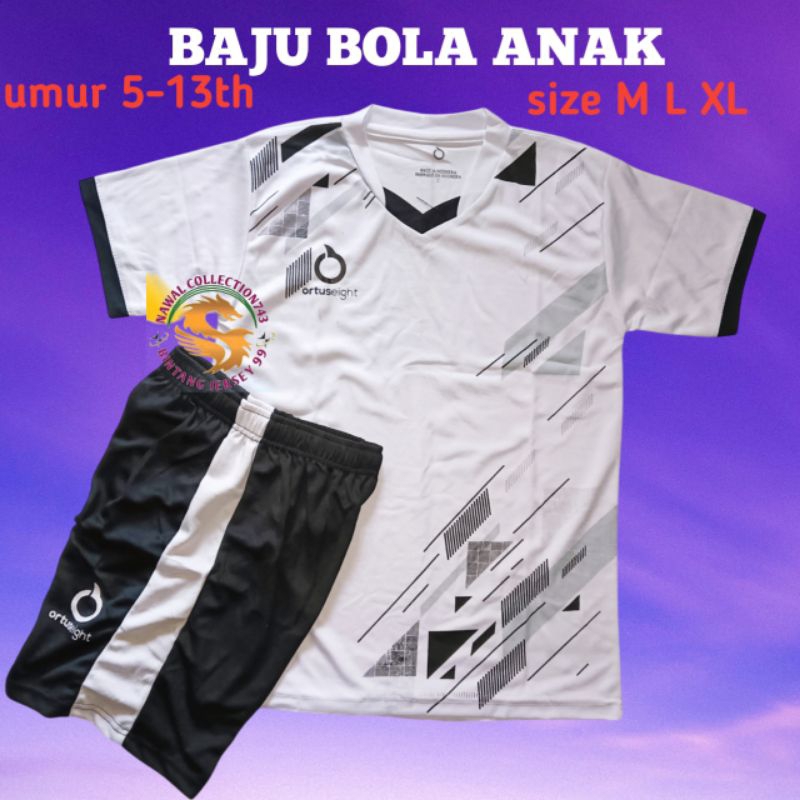 BAJU JERSEY ANAK U 5-13 TH STELAN BAJU BOLA FUTSAL ORTUSEIGHT BAHAN TEBAL NYAMAN DI PAKAI