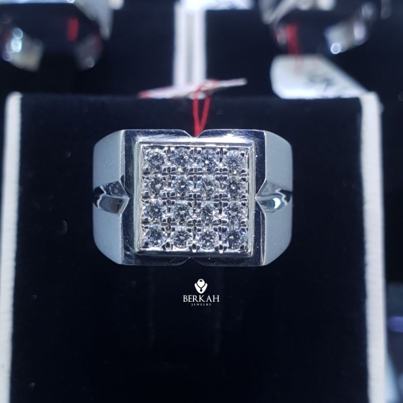 Cincin Pria Mens Ring Natural Diamond Berlian Asli