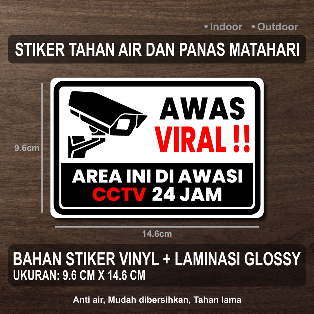 

STIKER PENGAWASAN CCTV AWAS VIRAL + LAMINASI GLOSSY