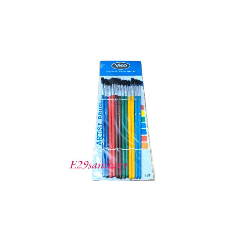 

8 Kuas LUKIS WARNA Bulu Hitam no 8