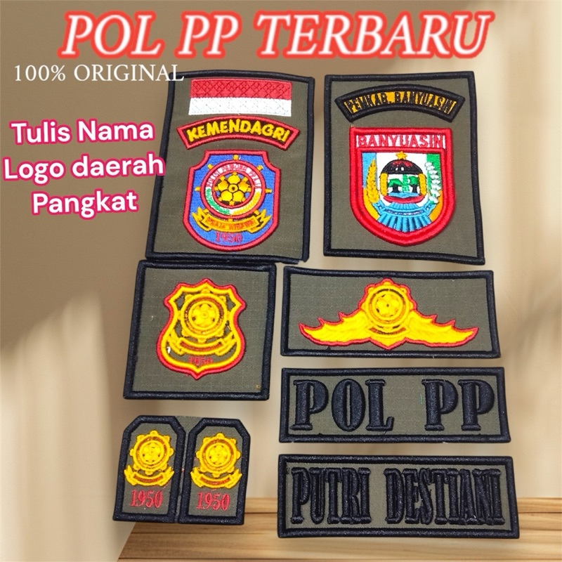 Bordir Timbul Pol PP Satpol PP 3d Bendera