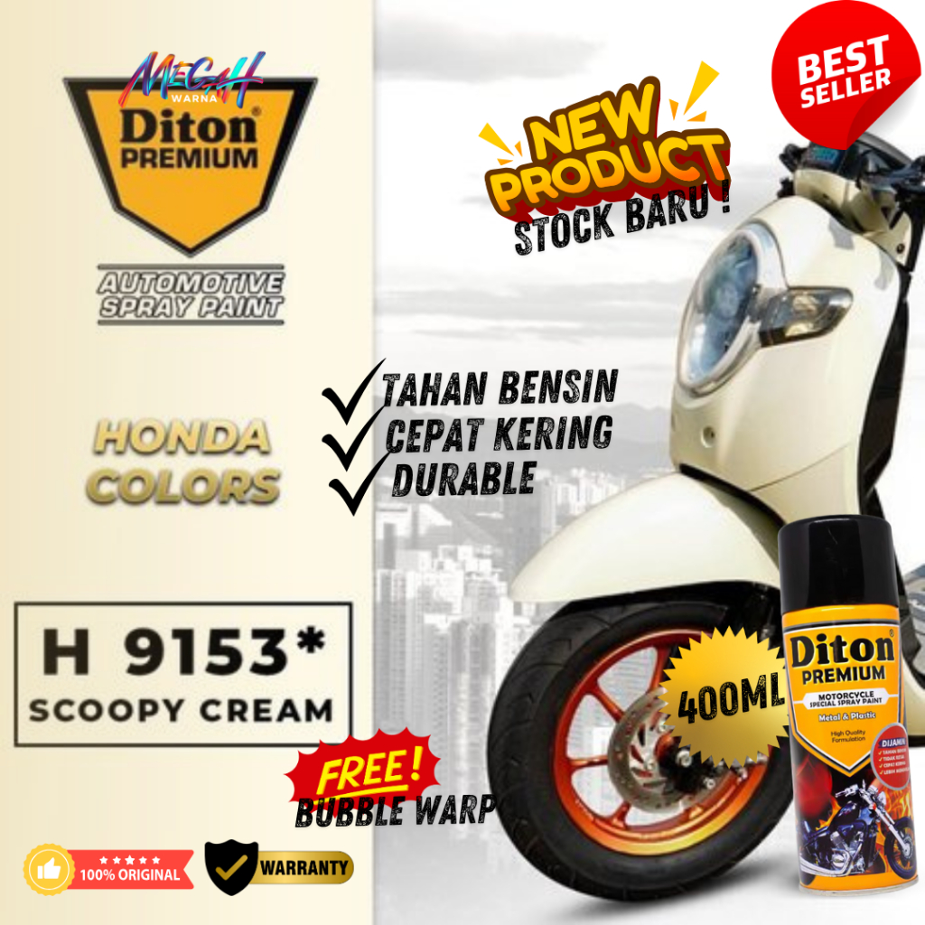 Pilok Pilox Cat Semprot Diton Premium 400cc Scoopy Cream Coklat krem 9153 Klir Clear 9128 White Puti