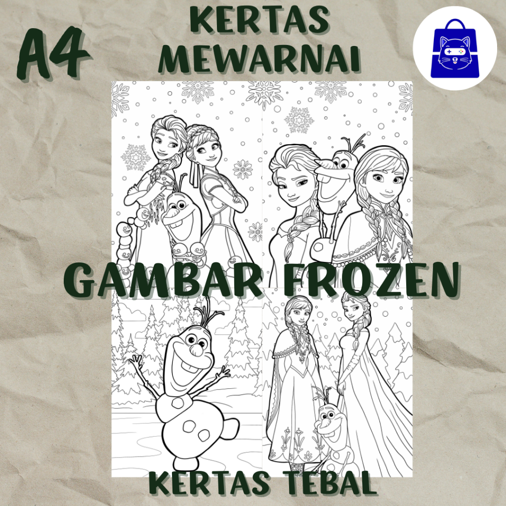 KERTAS MEWARNAI GAMBAR FROZEN