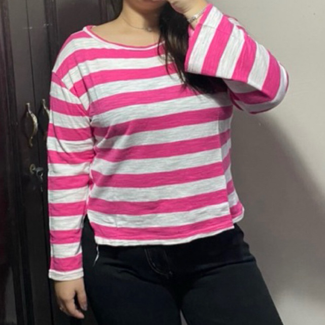 Kaos lengan panjang stripe*preloved*second