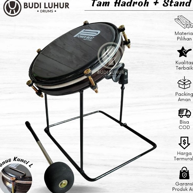 Big Deals  Dudukan Tam Hadroh Stand Tam Stel Mika 8 inch Power Beat Tam Tung Bass Hadroh