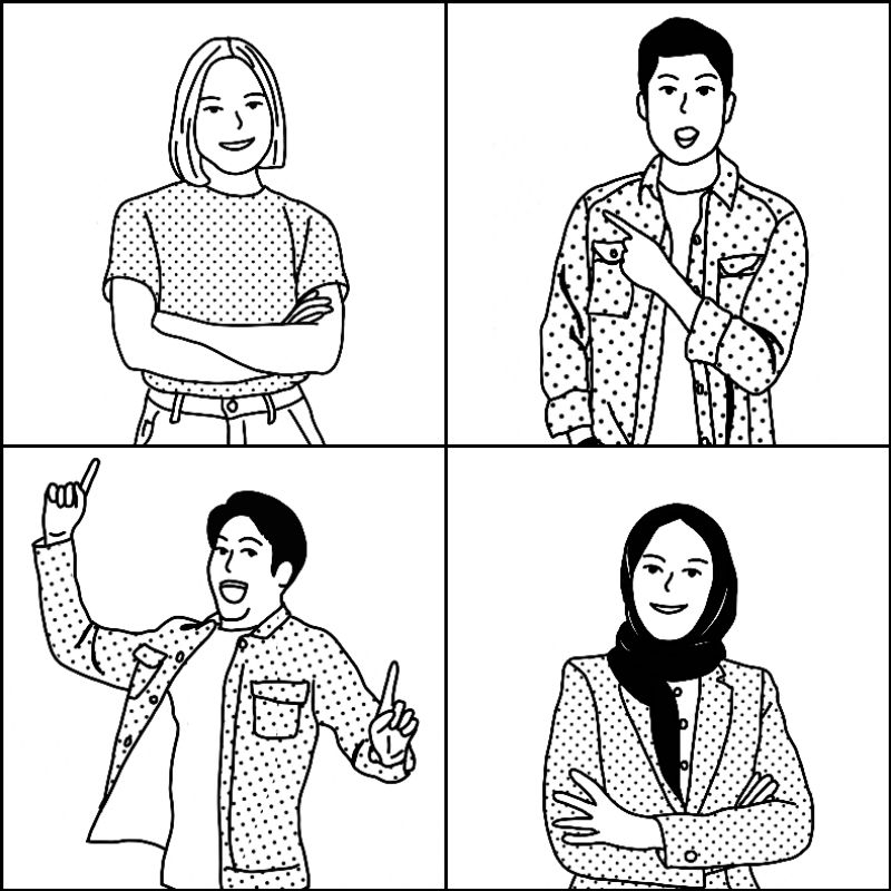 Ilustrasi Wajah Line Art / Ilustrasi Wajah Simpel / Line Art Wajah Simpel / Line Art Murah  Langsung